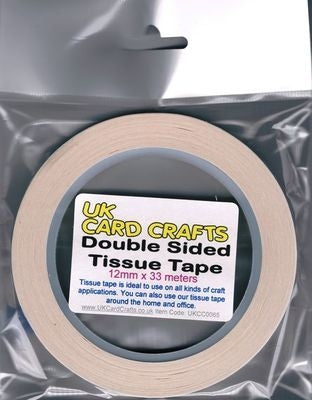 2 X 12mm x 33 Meters Double Sided Tissue Tape - UKCC0065