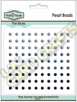 3mm The Blues Self Adhesive Pearls x 90