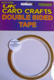 5 X 3mm Wide x 5 Meters Long Polyester Double Sided Tape - UKCC0038