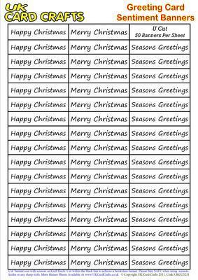 5 X Sheets Of 50 x Christmas Sentiment Banners - U Cut - UKCC0270
