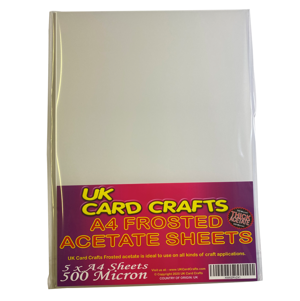 A4 Frosted Acetate 500 Micron x 5 Sheets - UKCC0239