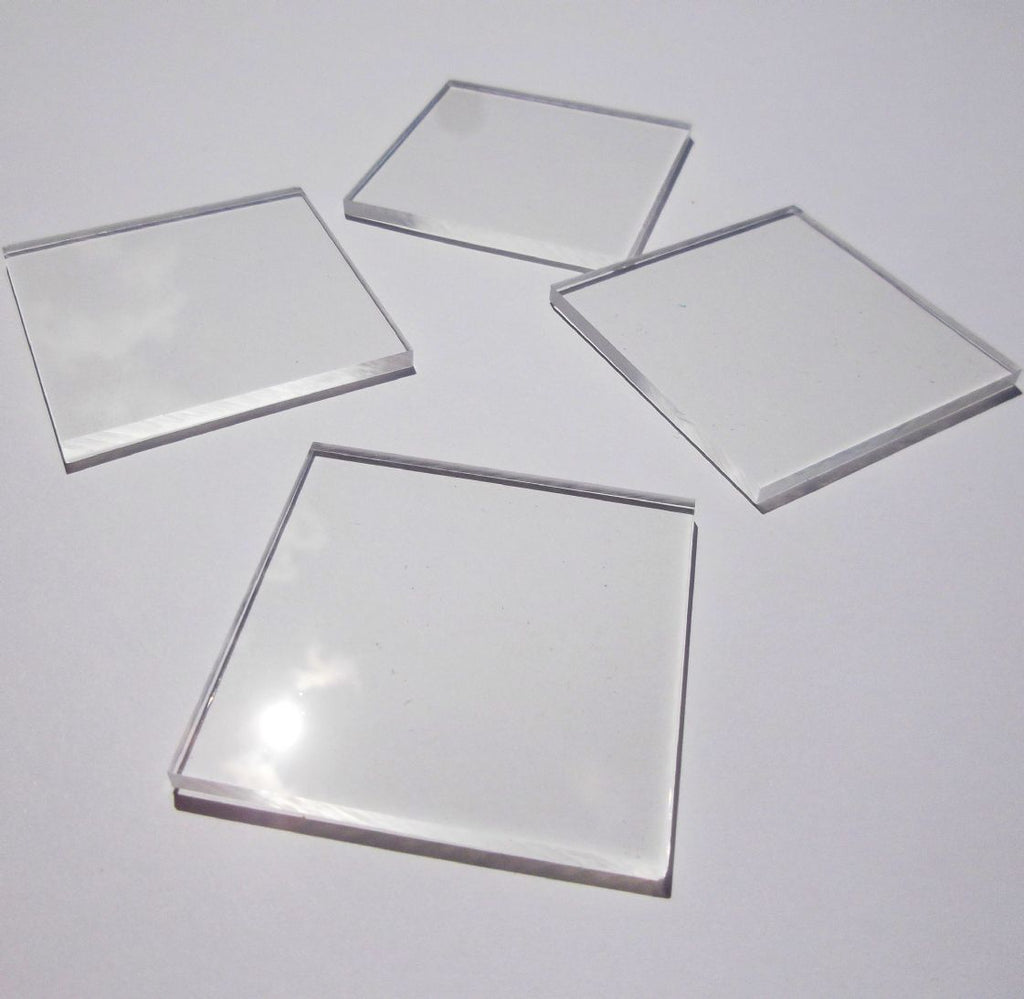 Lightweight Plastic Blocks 50mm x 50mm Square Lightweight Acrylic Stamping Blocks x 4 Per Pack ...