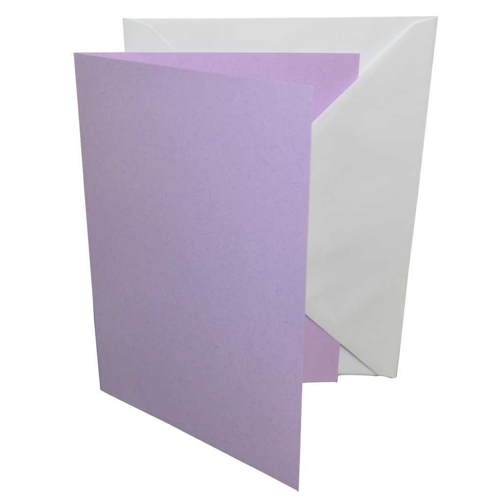 5x7 Coloured Greeting Card Blanks & Envelopes – Choose Colour & Quantity Lilac / 10 Pack - UK Card Crafts