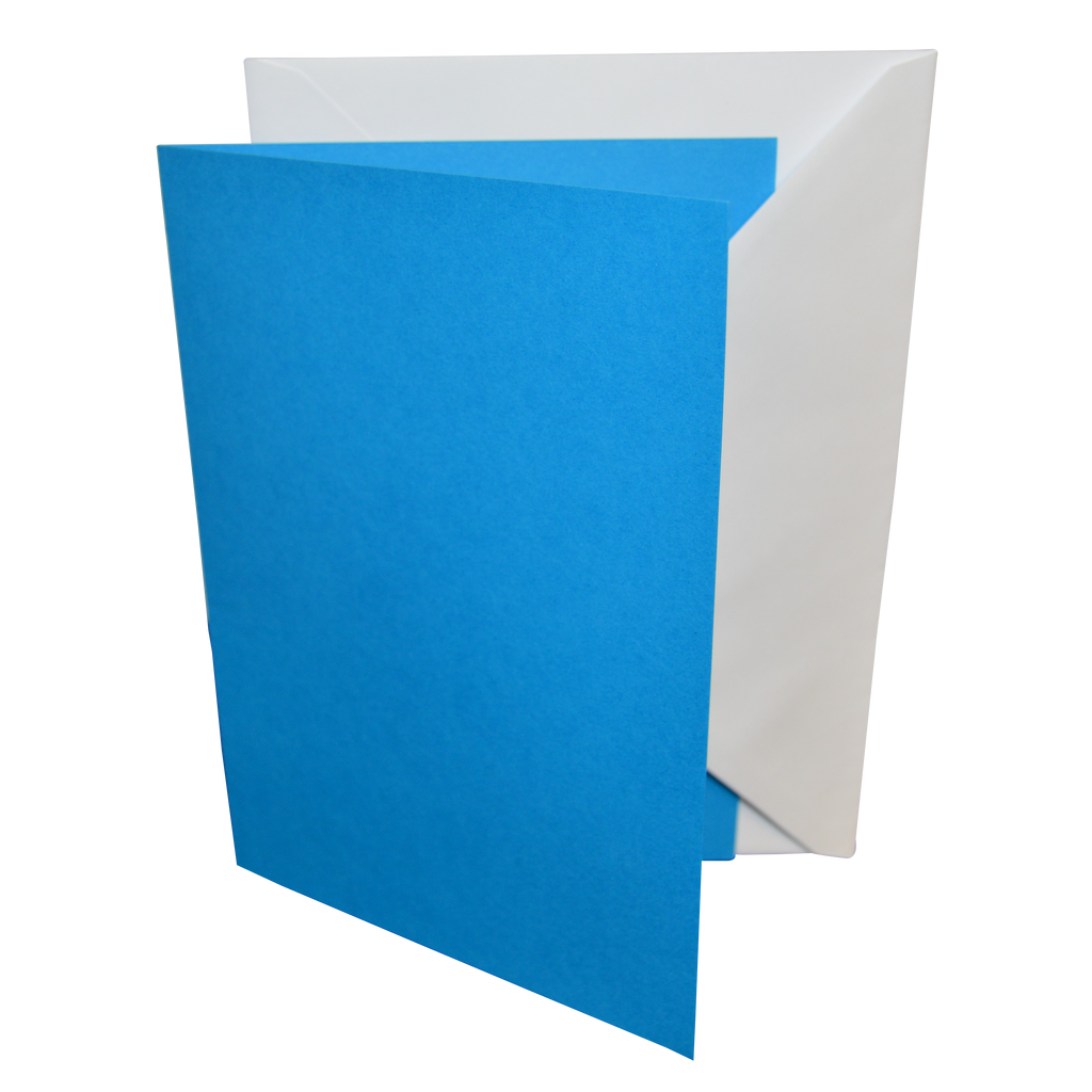 5x7 Coloured Greeting Card Blanks & Envelopes – Choose Colour & Quantity Ocean Blue / 10 Pack - UK Card Crafts