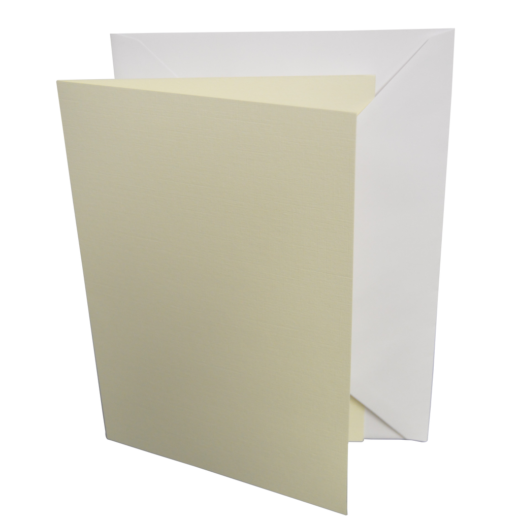 5x7 Coloured Greeting Card Blanks & Envelopes – Choose Colour & Quantity Linen Ivory / 10 Pack - UK Card Crafts