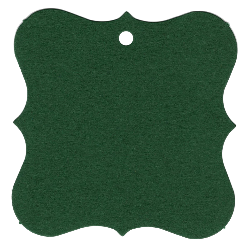 100 Designer Gift Tags with White Satin Ribbon - 21 Colours, Birthday Xmas Dark Green - UK Card Crafts