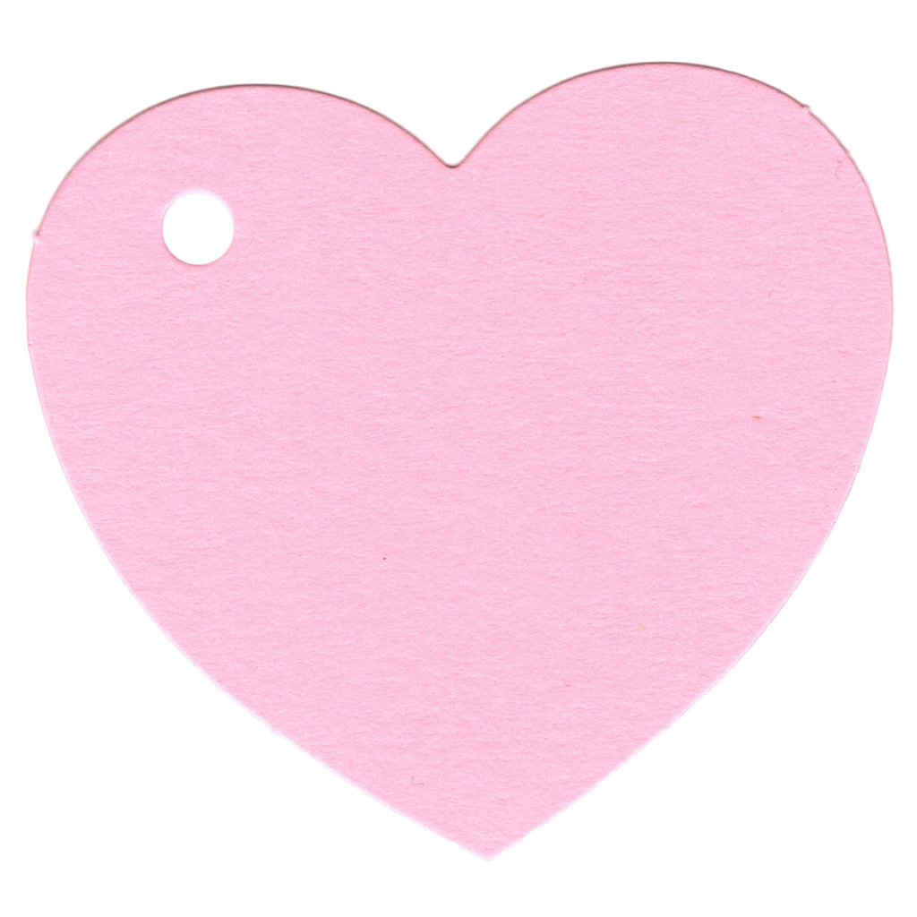 100 Heart Shaped Gift Tags with White Satin Ribbon - 21 Colours, Birthday Xmas Light Pink - UK Card Crafts
