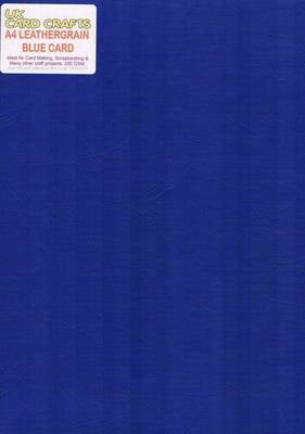 A4 Blue Embossed Leather-look 250gsm Card x 5 Sheets - UKCC0276