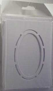 A6 White Oval With Dash Aperture Card Blanks & Envelopes (5 PACK)
