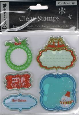 Dovecraft Christmas Tags Clear Stamps