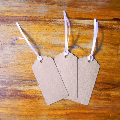Pack of 100 Kraft Tags, Gift, Wedding, Wish Tree Tags with No Ribbon Or String