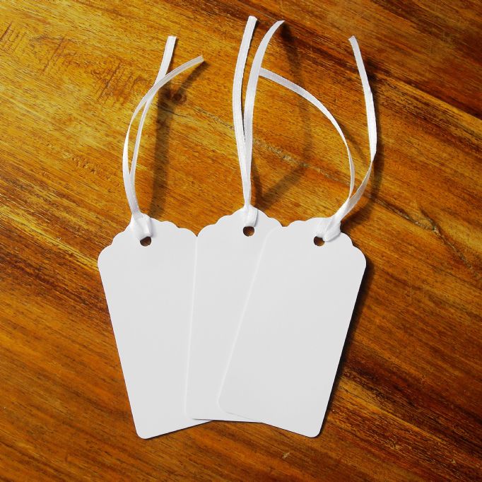 Pack of 100 White Tags, Gift, Wedding, Wish Tree Tags with No Ribbon Or String