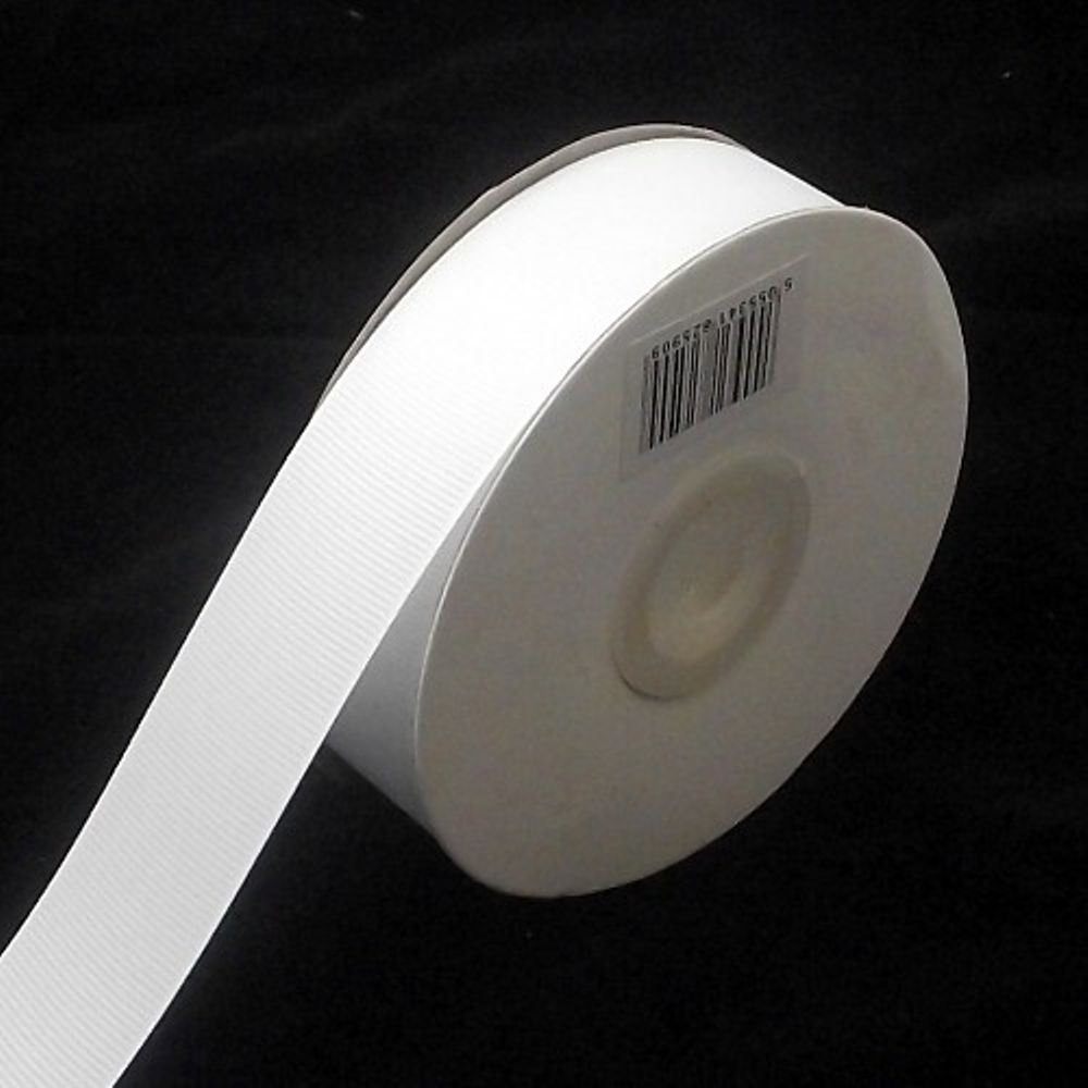 White Grosgrain Ribbon 10mm X 25 Meters With Free Pack Of 12 White Tags