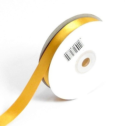 Yellow Gold Double Faced Satin Ribbon. 3mm x 50meters Per Reel